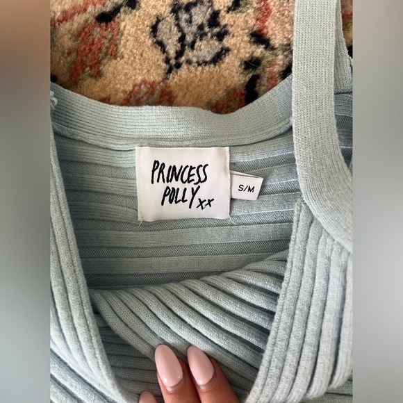 PRINCESS POLLY Emelie mini bodycon light blue knit dress - Picture 4 of 5